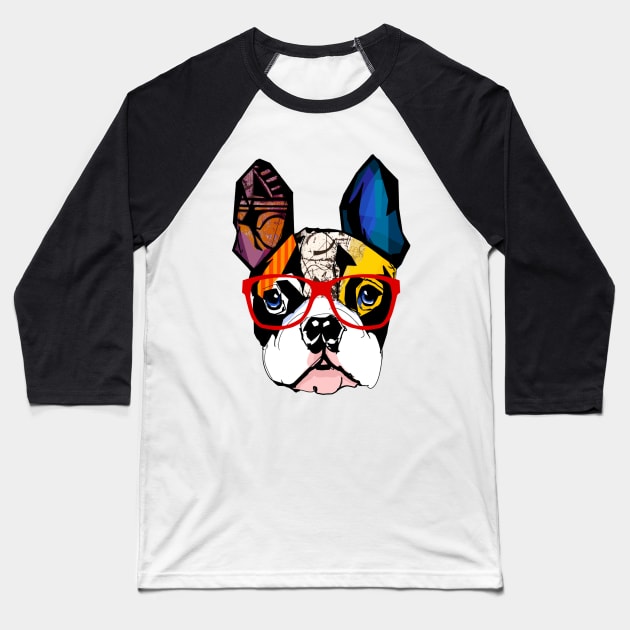 Pug Colorful Baseball T-Shirt by Mako Design 